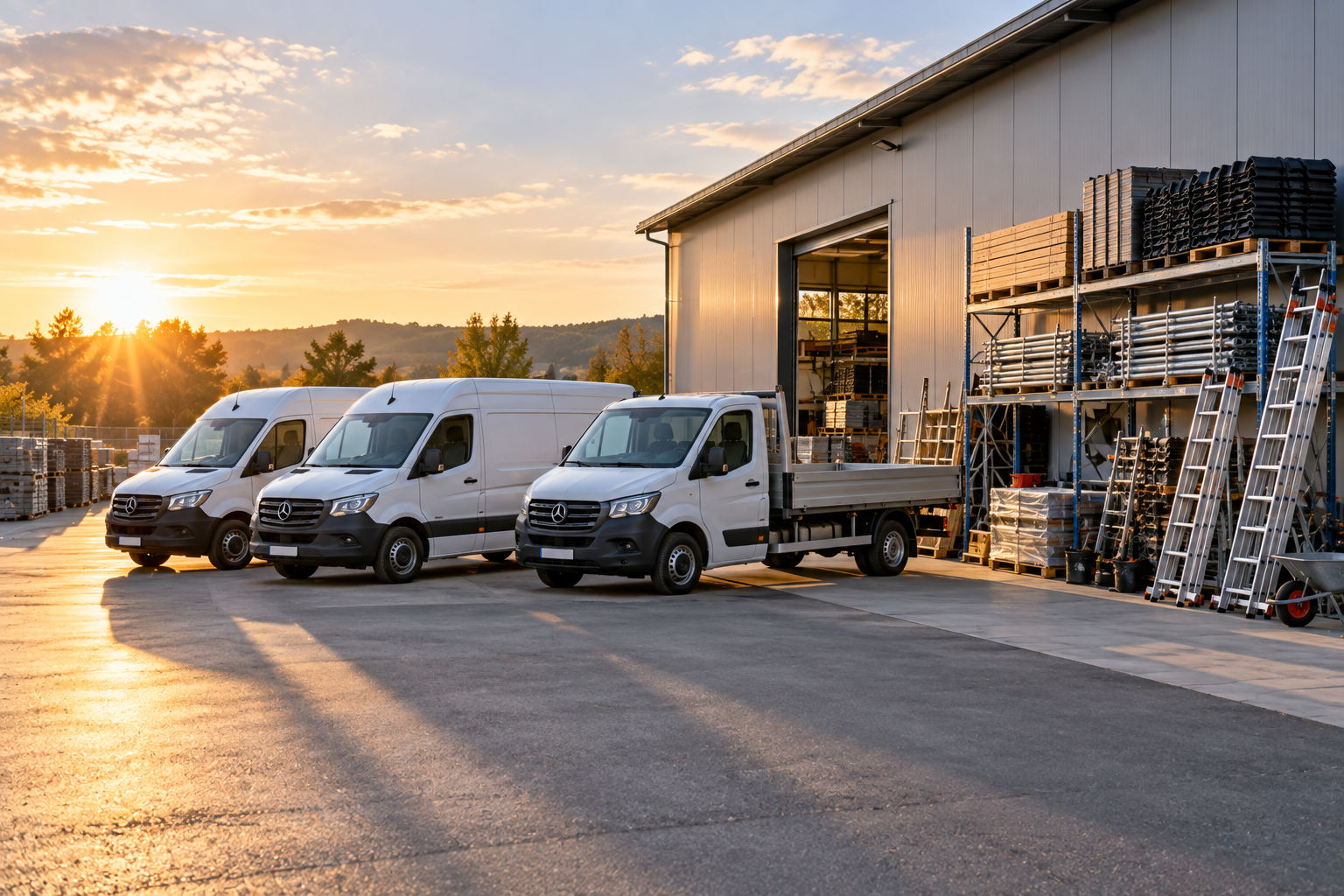 Firmengelände und Fuhrpark der NewTech GmbH in Dortmund