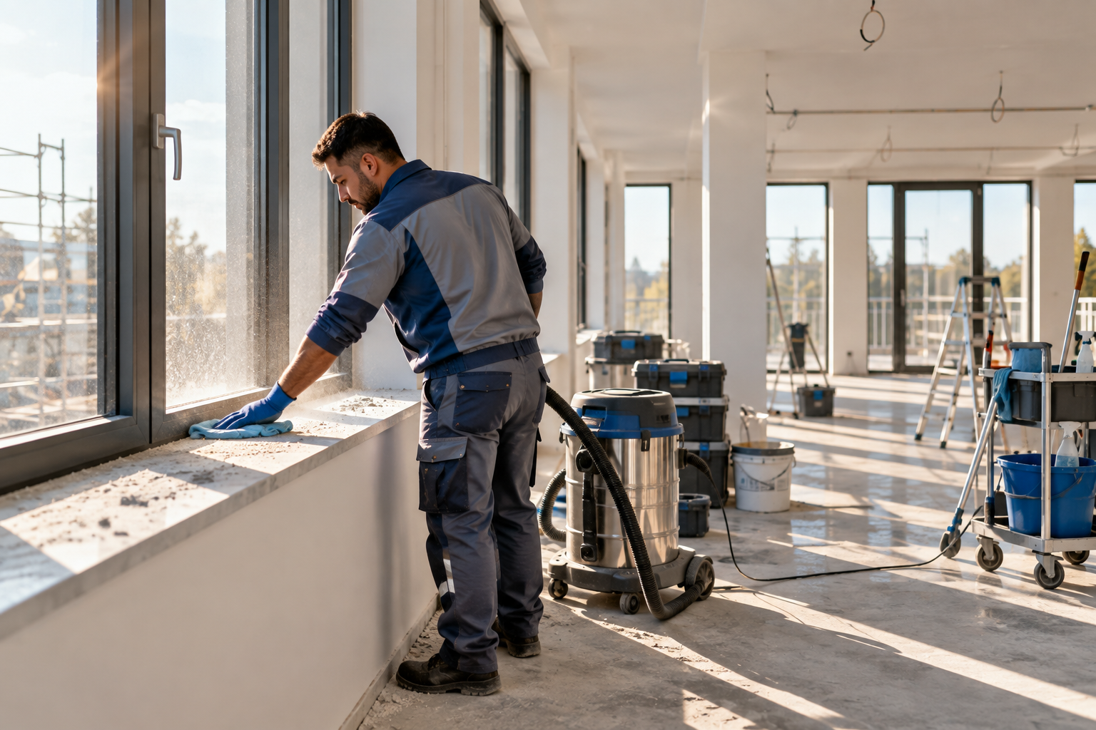 Bauendreinigung in einem fertiggestellten Neubau durch NewTech
